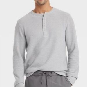 Good fellow Men's Long Sleeve Textured Henley Shirt - Goodfellow & Co™ med